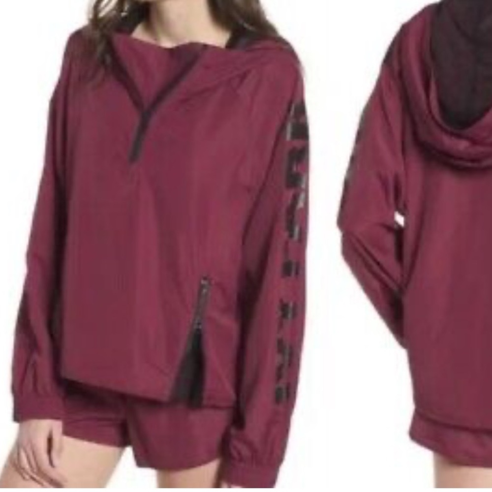 Ivy Park Quarter Zip Hooded Spell Out Windbreaker Jacket Size Small